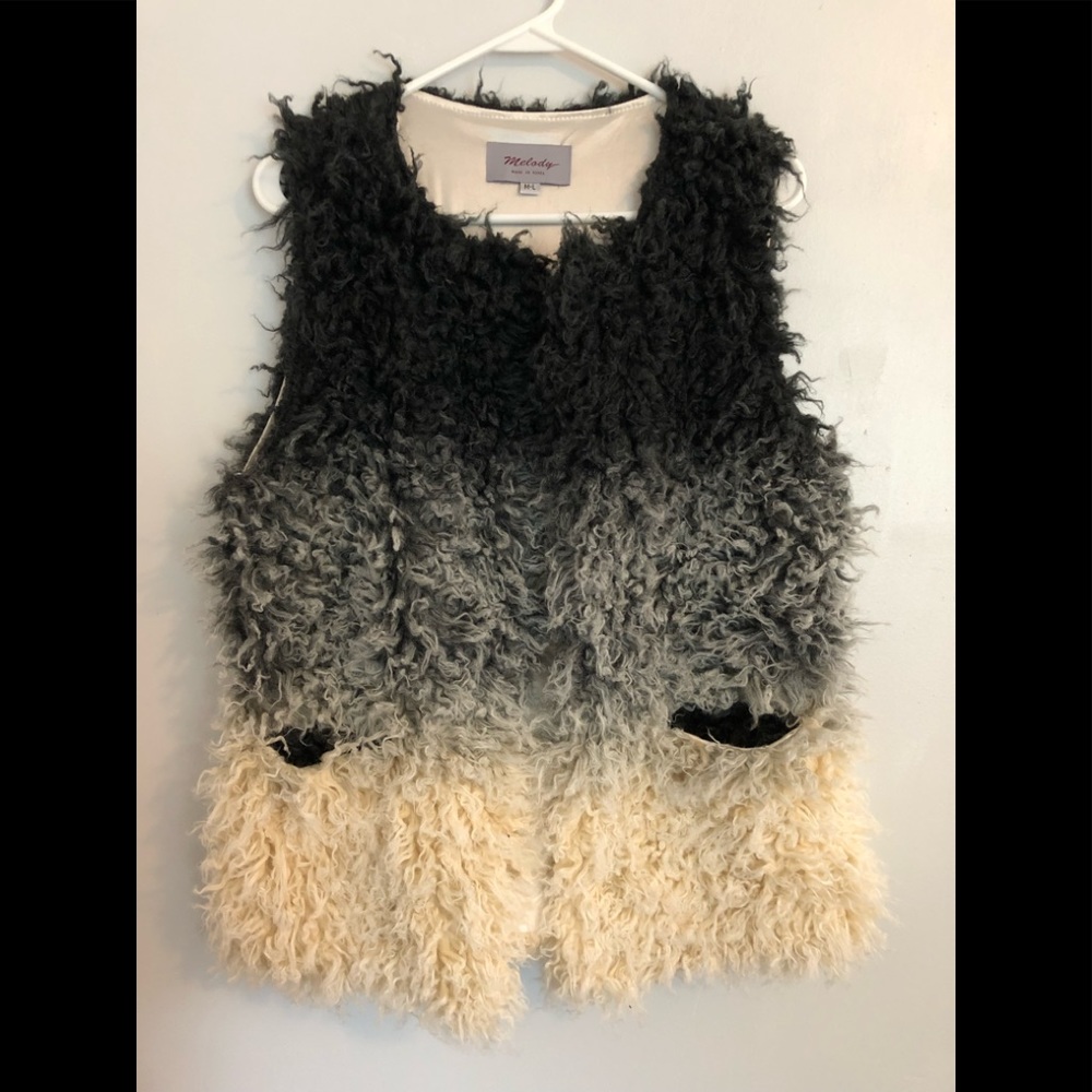 Faux fur women’s vest Melody size M/L